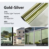 Gold-Silver one-way privacy window film showing indoor and outdoor effects