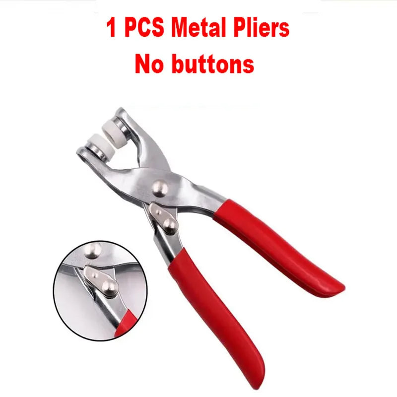 A pair of metal pliers with red handles used for gripping and bending tasks.