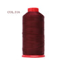 A spool of dark red heavy duty nylon sewing thread labeled COL.316.