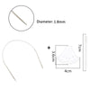 Stainless steel circular knitting needles set showing a needle diameter of 1.8mm and a larger tool with a 4cm dimension.