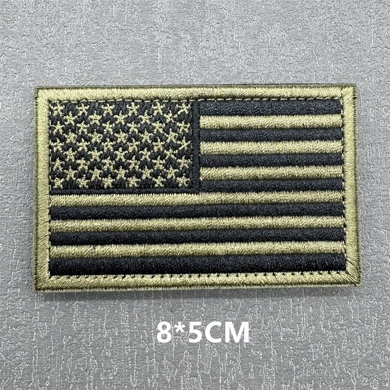 Tactical USA flag patch featuring the stars and stripes design with hook and loop backing
