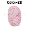 A ball of pink Color-28 soft velvet chenille yarn for crafting.