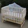 A wooden foldable mosquito net canopy designed to cover an infant cot.