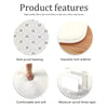 Product features showing skid-proof backing, exquisite lock side line, comfortable and soft material, and moisture-proof thre
