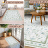 A collection of rugs featuring a jungle tiger pattern in various shades of green and white for home decor.
