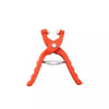 Orange snap fastener crimping pliers with a crochet hook tool
