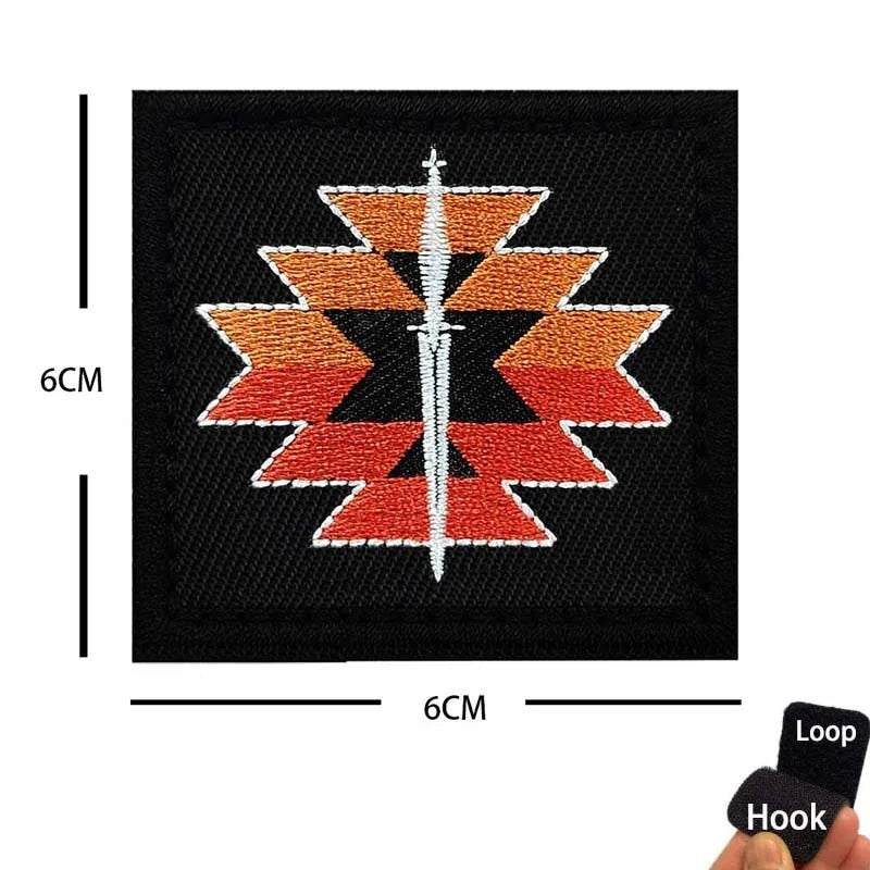 Blackbeard skull pirate flag embroidered patch with hook and loop backing