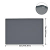 A rectangular gray silicone under sink drain mat measuring 22 inches by 19 inches.