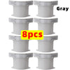 A pack of eight gray heavy duty fitted sheet clips.