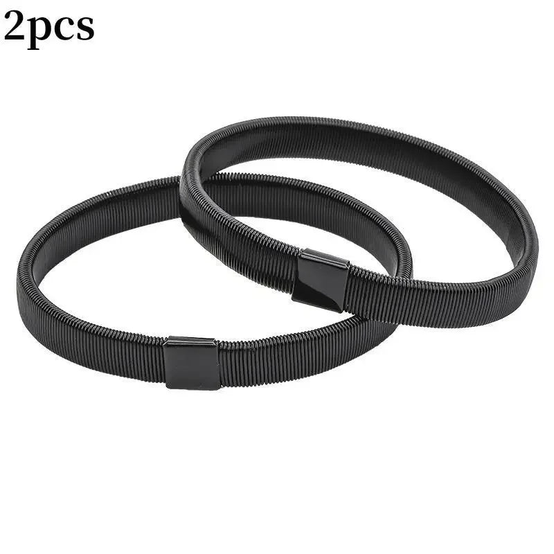 Two black metal sleeve garters or adjustable arm bands for men