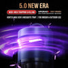 A purple UV mosquito trap lamp is shown glowing with light and attracting insects against a dark background.