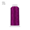 A roll of vibrant purple polyester embroidery thread labeled COL: 1710.