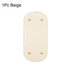 One beige reusable PU leather bag bottom pad with decorative stitching and metal grommets.