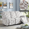 A gray and white heavy-duty chenille sofa slipcover recliner with a patterned fabric on a modern couch.