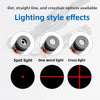 Diagram showing lighting style effects: spot light, one word light, and cross light patterns.
