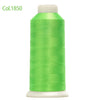 Spool of bright green embroidery thread labeled Col.1850
