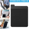 A black adhesive laptop back storage bag with a textured surface and a flap closure.