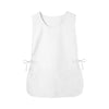 A white versatile polyester apron for kitchen, salon, and crafting.