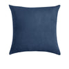 A dark navy blue velvet decorative pillow cover.