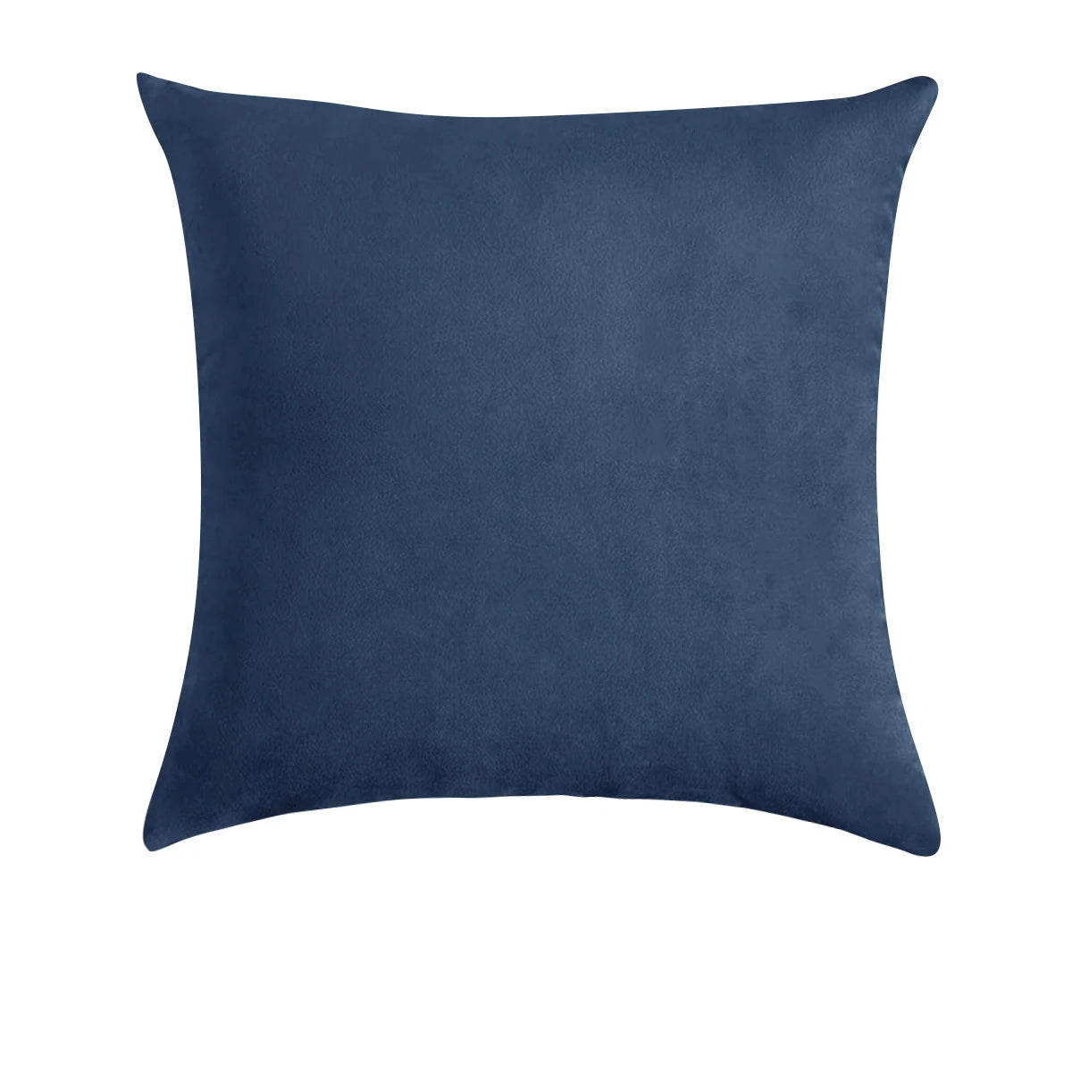 A dark navy blue velvet decorative pillow cover.