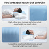 Comparison of two heights of support for an ergonomic memory foam cervical pillow, showing 6-8cm and 4-6cm sleeping heights.