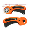 An orange rotary cutter tool with black grip and measurements indicating 45mm and 160mm dimensions.