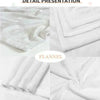 Close-up detail presentation of white flannel fabric showing texture and folds.