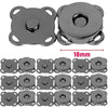 Silver magnetic snap fasteners for bags, purses, and craft projects shown in various sizes