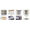 Set of embroidered floral tulle window curtains with hook, pull tape, and rod pocket.
