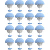 A set of light blue adjustable quilt and fabric clips with white plastic components.