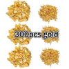 300 pieces of gold metal pin findings including butterfly brooches and tie tacks for jewelry making
