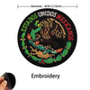 Black embroidered patch featuring the Mexican flag eagle design with text around the border