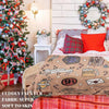 A cozy flannel throw blanket with a red and white plaid pattern is displayed on a bed.