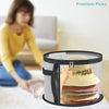 Collapsible hat storage organizer with a clear front window displaying various hats.