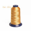 A spool of gold embroidery thread, color Col. 1011, for high tenacity polyester work.