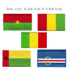 Embroidery patches of the Dominican Republic flag in various sizes and colors