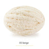 A ball of beige extra thick hand-knitted yarn for crafting and gifts.