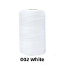 A spool of white 1.5mm ice silk crochet yarn for crafting thread.
