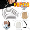 A set of 50 plastic spring drawstring threader tools used for clothing like hoodies and sweatpants.