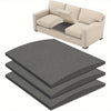 A beige sofa cushion repair pad is shown alongside a stack of gray pads.