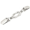 Silver garment clinching clip with a chain link design