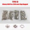 Silvery 800 pieces of Type 13 Opp Bagged metal prong snap button fasteners