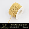 A spool of gold rhinestone cup chain jewelry, 10 yards long.