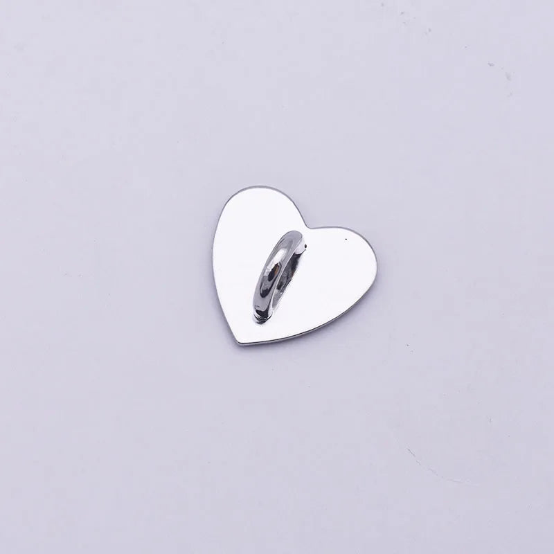 Silver metal heart charm connector for phone cases