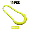 Ten yellow U-shape zipper pull straps packaged together