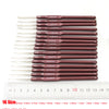 A set of sixteen graduated crochet hooks with soft-grip handles, ranging in size from 0.5 mm to 2.5 mm.