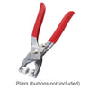 A pair of red-handled pliers used for gripping and bending tasks.