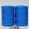 Two spools of bright blue hand knitting and crochet cord for crafting