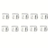 A set of five clear invisible edge clips for adjusting pants hems, shown in various sizes.