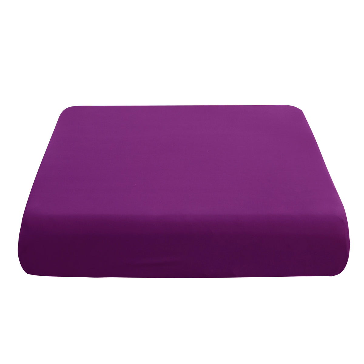 Solid purple elastic sofa cushion slipcover.
